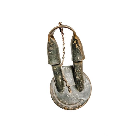 Antique Tube Double Wick Burner Glass Jar Oil Lamp - Picture 7 of 9